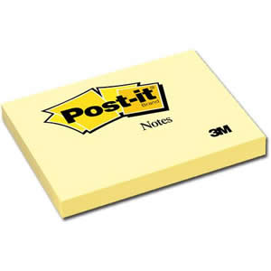 Nota Adhesiva 3M Post-It 655 (73x123mm) Amarillo 100hj