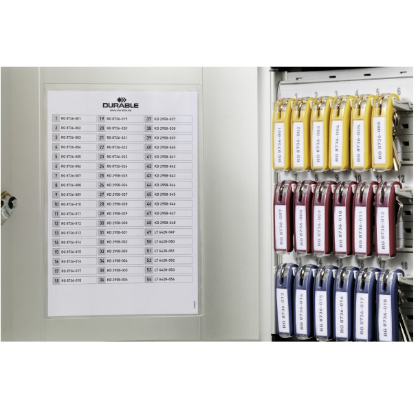 Portallaves Durable Capacidad 18 llaves incluye 6 llaveros e índice interior cerradura con llave <font color=