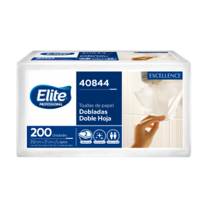 Toalla de Papel Elite Doblada Extra Blanca Doble Hoja 200 Hojas