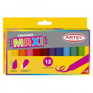 Crayon Artel Jumbo 12 Colores  <font color="red"; size= "2"><sup> (Disponible desde I - IX Región )<sup></font><font color="red"; size= "2"><sup> (SA)<sup></font>