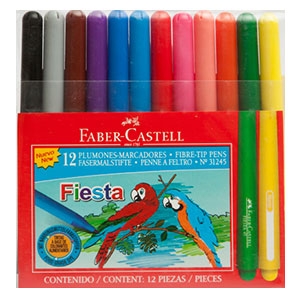 Marcadores de Colores Faber Castell Fiesta Lavable 12 Unidades