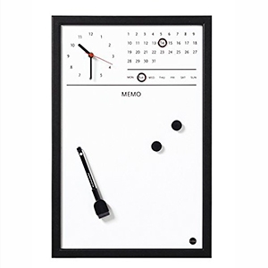 Pizarra Magnética Bisilque con Reloj 45x30 Marco Negro