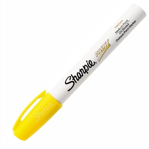 Marcador Oleo Metal Sharpie Amarillo <font color="red"; size= "2"><sup> (Solo en Punta Arenas)<sup></font>