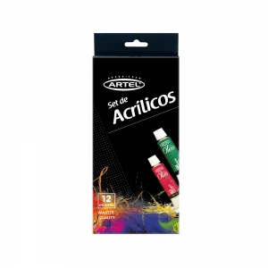 Pintura Artel Acrilica 12 Colores  <font color="red"; size= "2"><sup> (Disponible desde I - IX Región )<sup></font><font color="red"; size= "2"><sup> (SA)<sup></font>