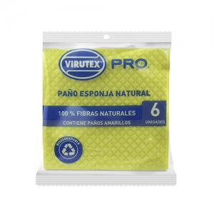 Paño Esponja Virutex Pro Amarillo 6 Unidades