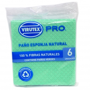 Paño Esponja Virutex Pro Verde 6 Unidades