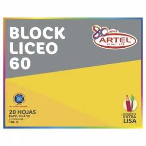 Block de Dibujo Artel Liceo 60  20 Hojas