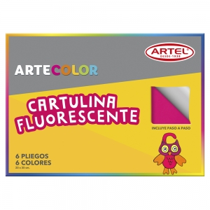 Carpeta Cartulina Fluorescente Artel 6hjs  <font color="red"; size= "2"><sup> (Disponible desde I - IX Región )<sup></font><font color="red"; size= "2"><sup> (SA)<sup></font>