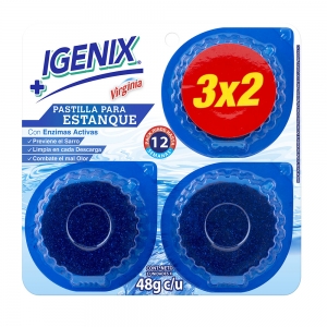 Pastilla Estanque Azul Igenix 3 Unidades