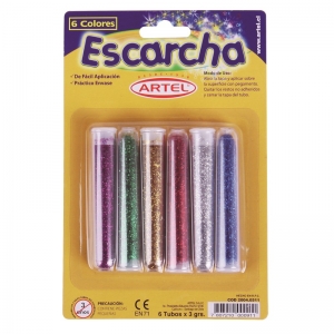 Escarcha 6 Color Artel 3 gr Blister  <font color="red"; size= "2"><sup> (Disponible desde I - IX Región )<sup></font><font color="red"; size= "2"><sup> (SA)<sup></font>