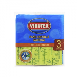Paño Virutex Esponja Natural x3 unidades