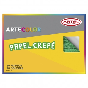 Carpeta Artel Papel Crepe 25x35cm 10hjs  <font color="red"; size= "2"><sup> (Disponible desde I - IX Región )<sup></font><font color="red"; size= "2"><sup> (SA)<sup></font>