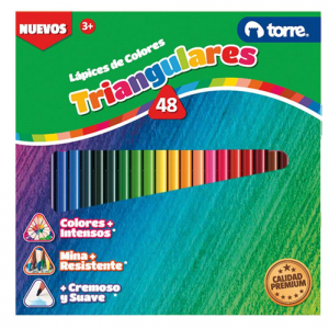 Lapices de Colores Torre Triangular 48 Colores