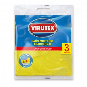 Virutex Paño Multiuso Clásico 3 unidades 36X36 cm