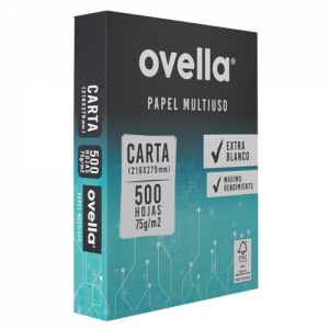 Papel Fotocopia Ovella Carta 500 hjs <font color="red"; size= "2"><sup> (Solo despacho entre la V y IX Region)<sup></font>	