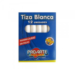 Tiza Proarte Blanca 12 Unidades