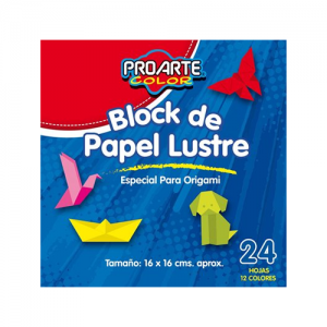 Papel Lustre Proarte 16x16 12 colores 24 hjs