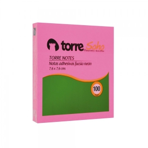 Nota Adhesiva Torre 7,6x7,6cm Fucsia 100hj	