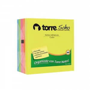 Nota Adhesiva Torre 7,6x7,6cm Cubo 400hjs