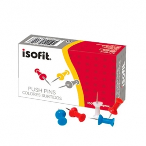 Push Pin Isofit colores surtidos 100 Unidades